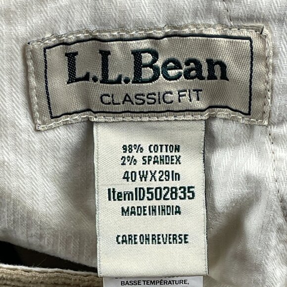 L L Bean Corduroy Pants Mens 40x29 Tan Straight Leg Flat Front Trousers - Picture 5 of 6